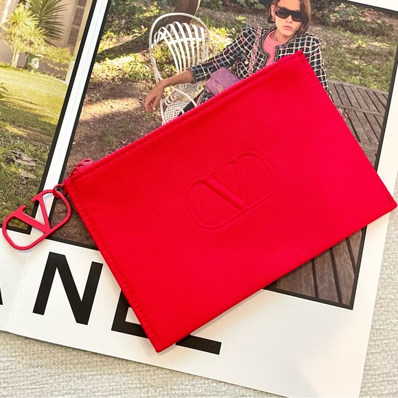 Valentino red cosmetic bag - Picture 2 of 6